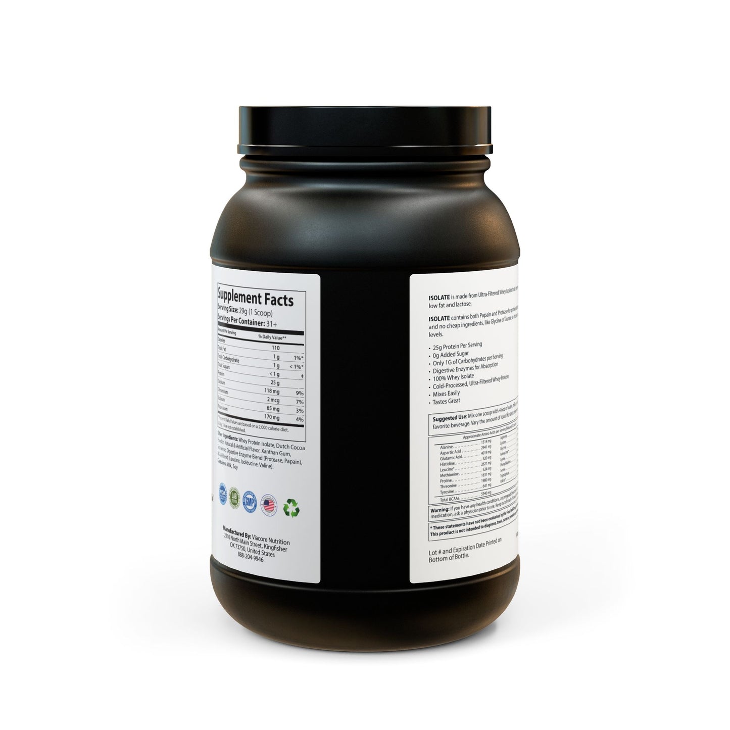 Carpe Diem Whey Isolate Protein Supplement (907g, 2lb) Mia's Collection