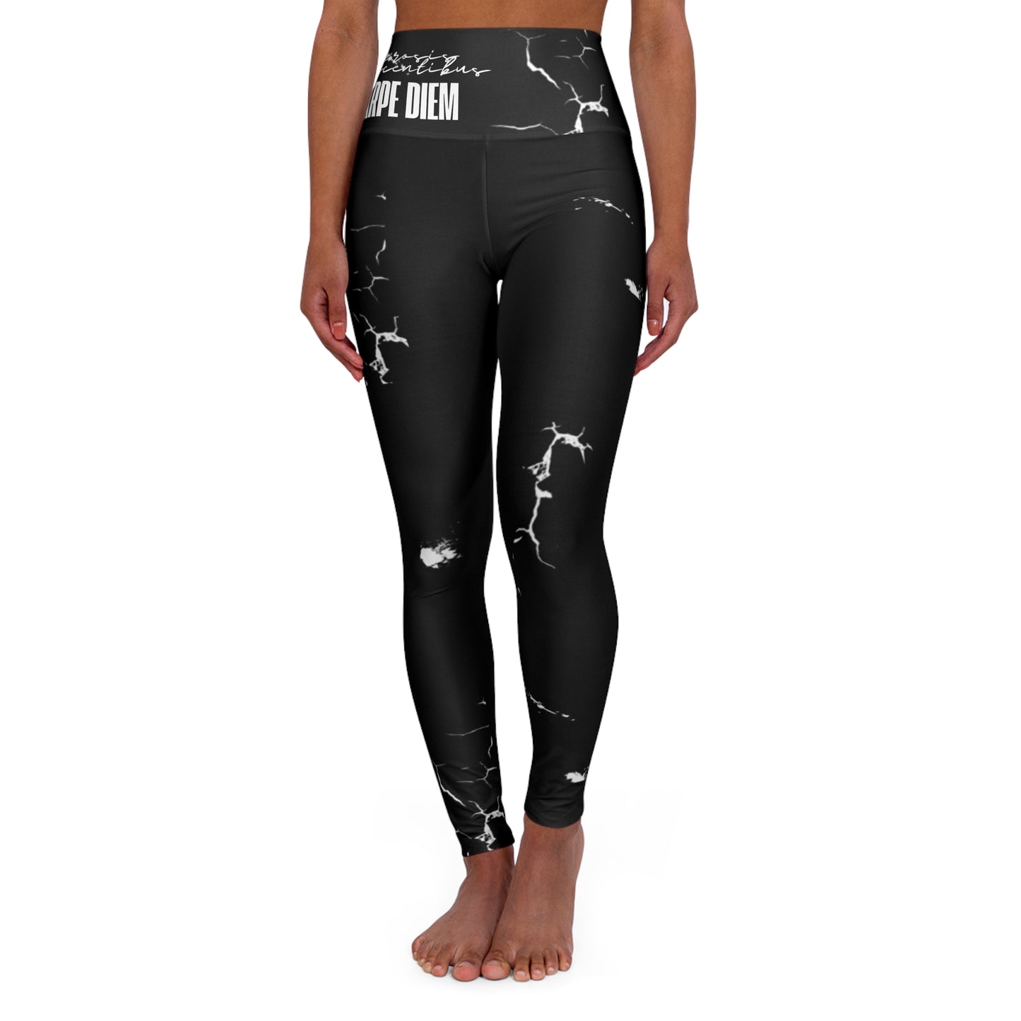 Carpe Diem High Waisted Yoga Leggings (AOP) Mia's Collection