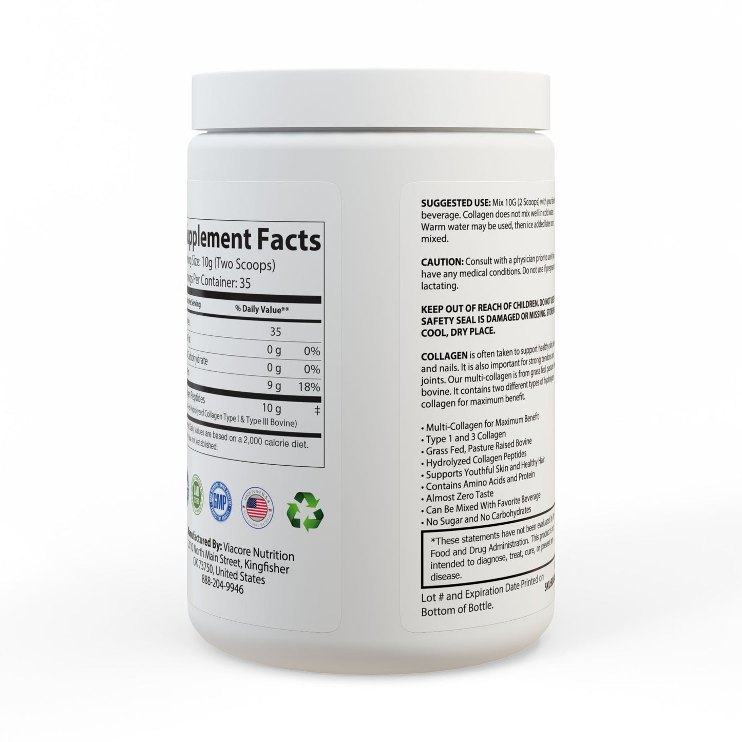 Carpe Diem Collagen Peptides Type I & III Supplement (350g, 12.3oz) Mia's Collection