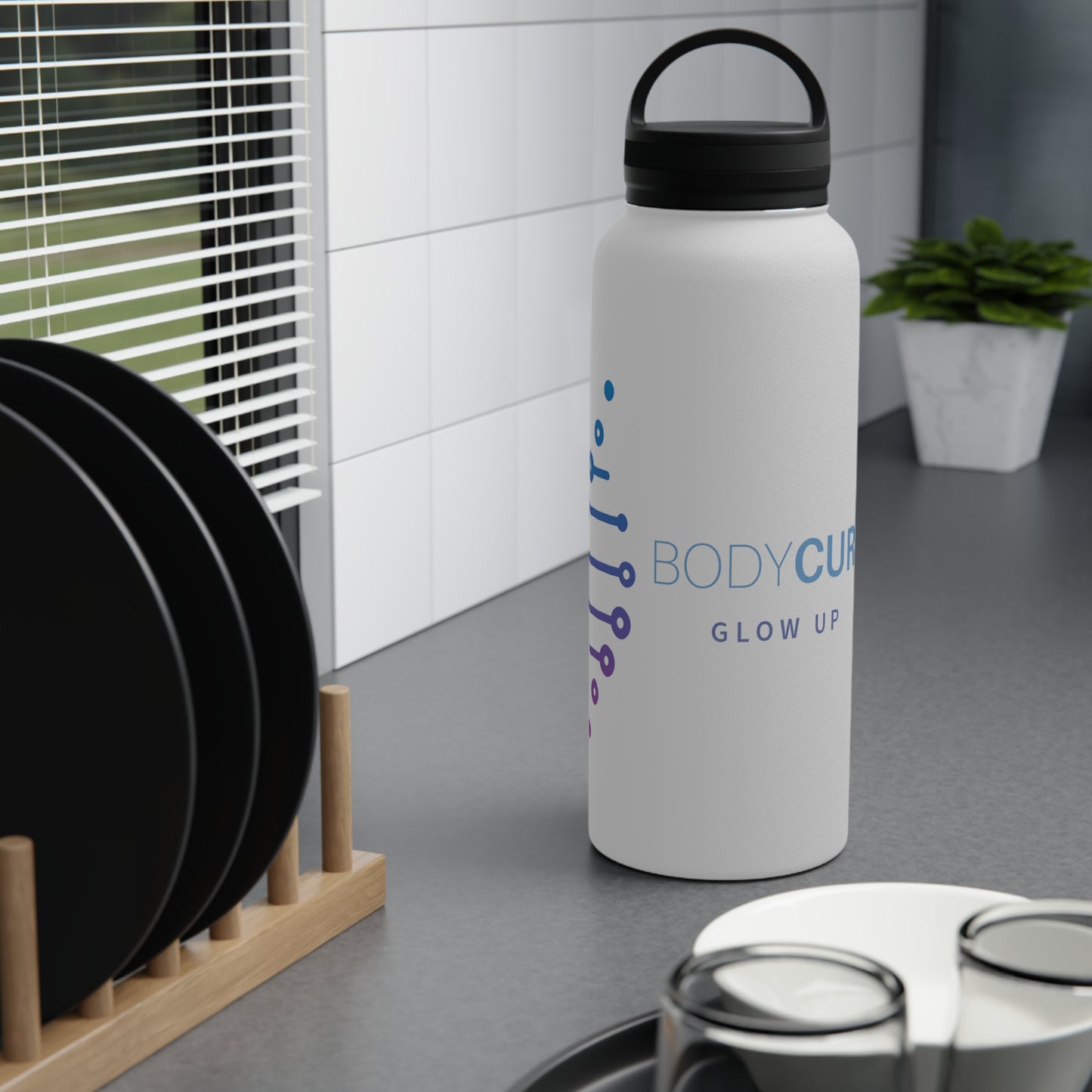 Stainless Steel Water Bottle, Handle Lid