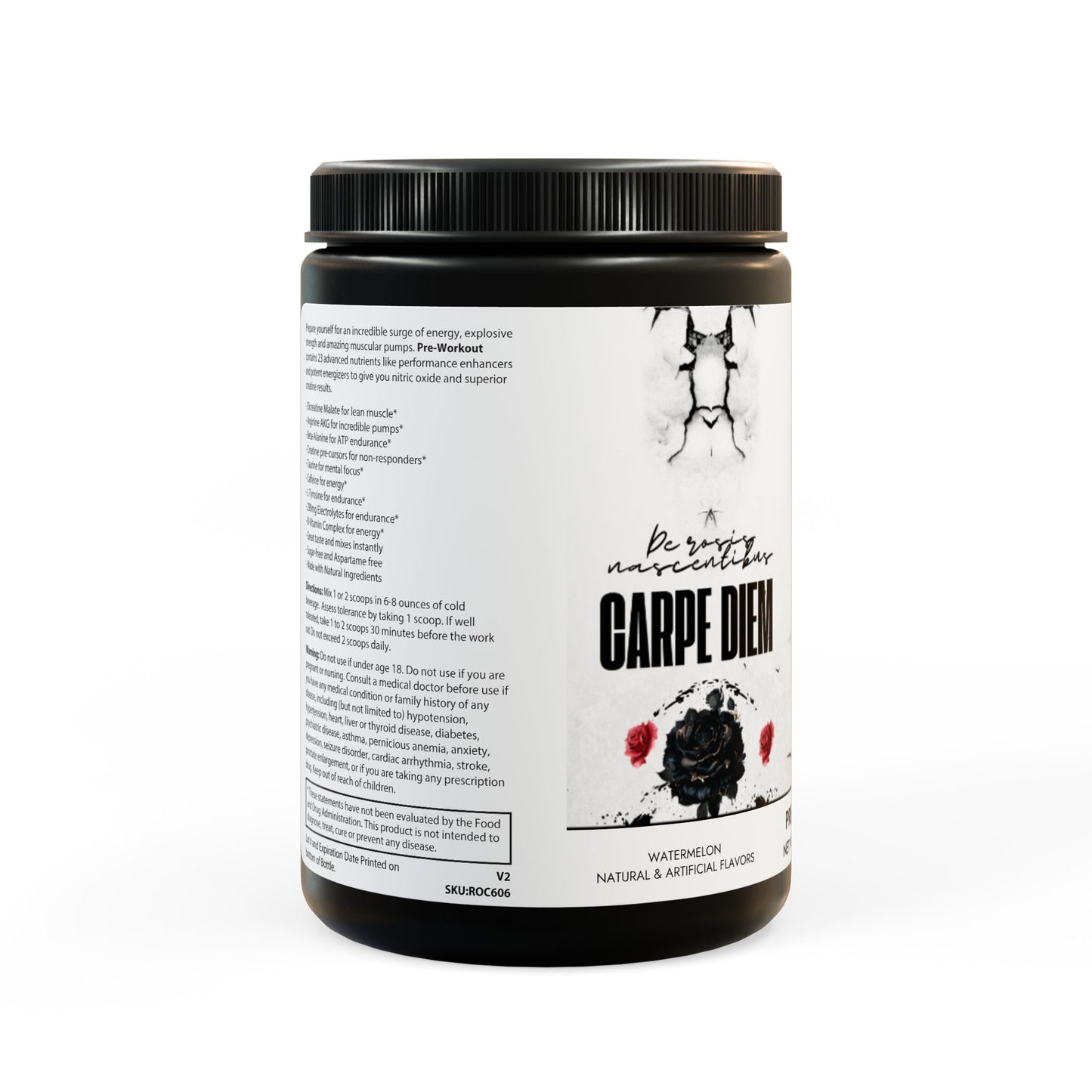 Carpe Diem Pre-Workout Supplement, Watermelon (300g, 10.58oz) Mia's Collection