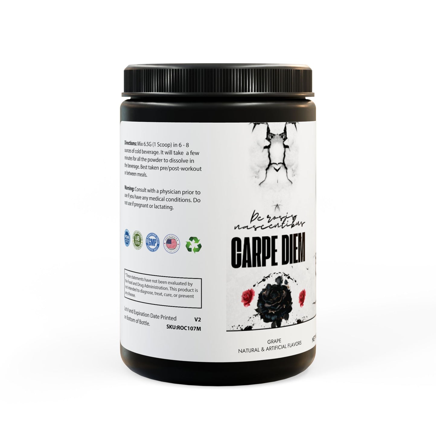 Carpe Diem BCAA Supplement, Grape (325g, 11.46oz, 50 servings) Mia's Collection