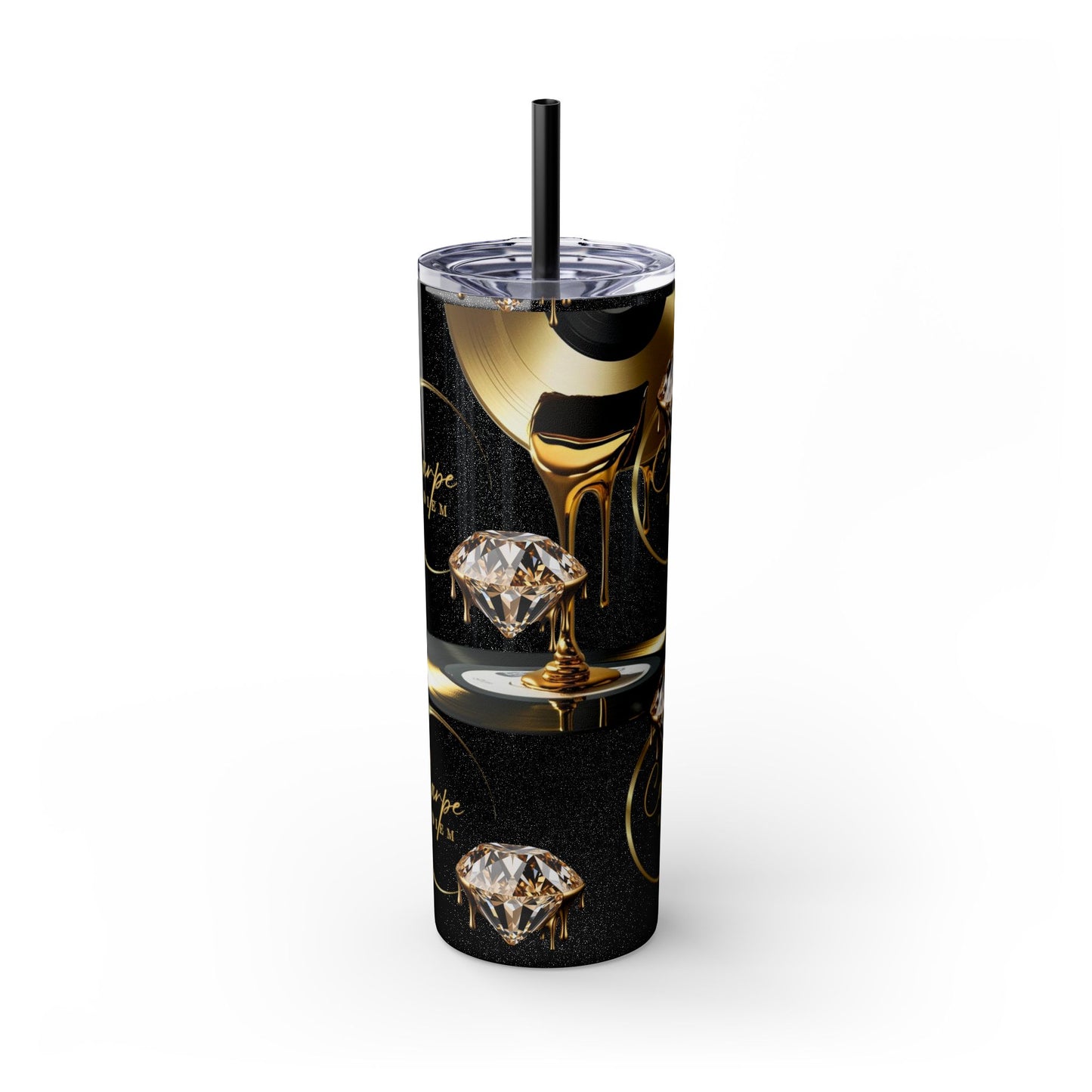 Carpe Diem Skinny Tumbler with Straw, 20oz