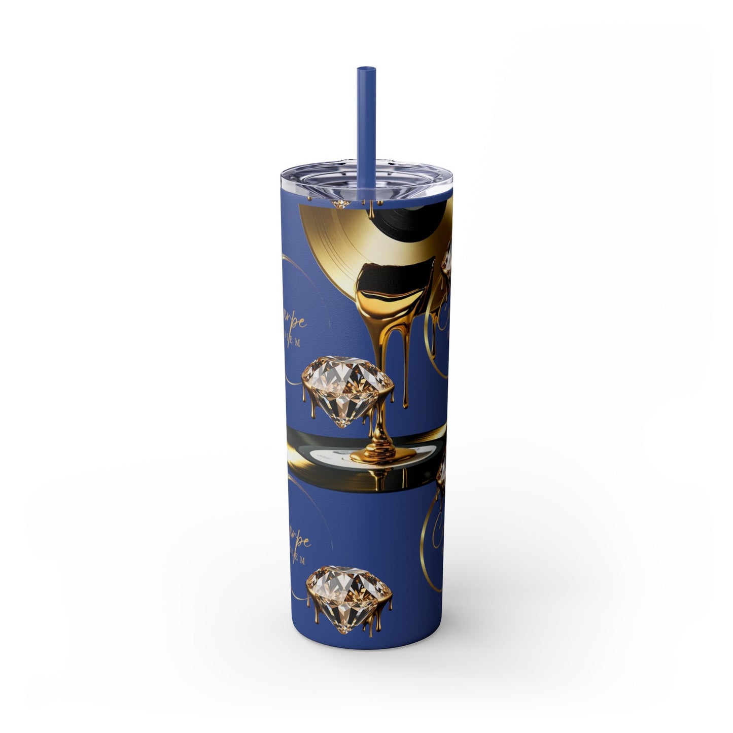 Carpe Diem Skinny Tumbler with Straw, 20oz