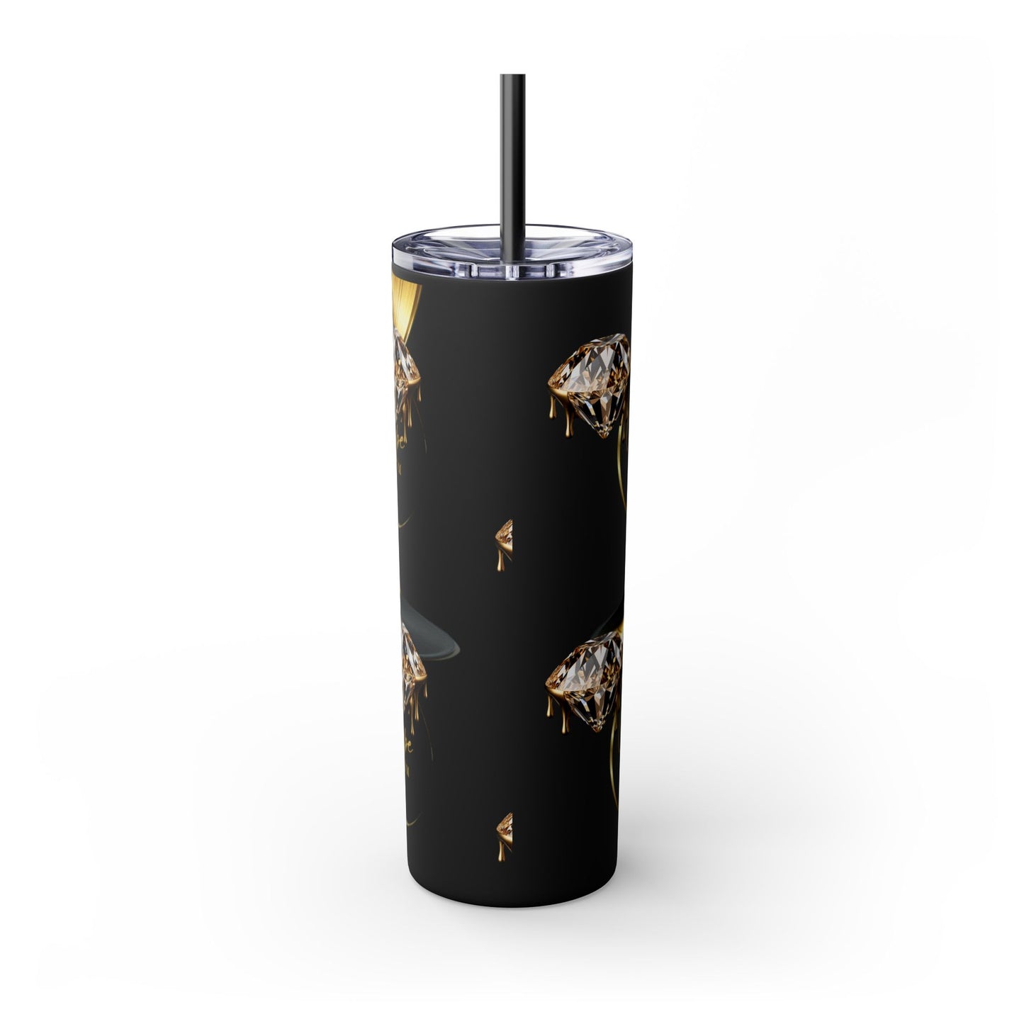 Carpe Diem Skinny Tumbler with Straw, 20oz