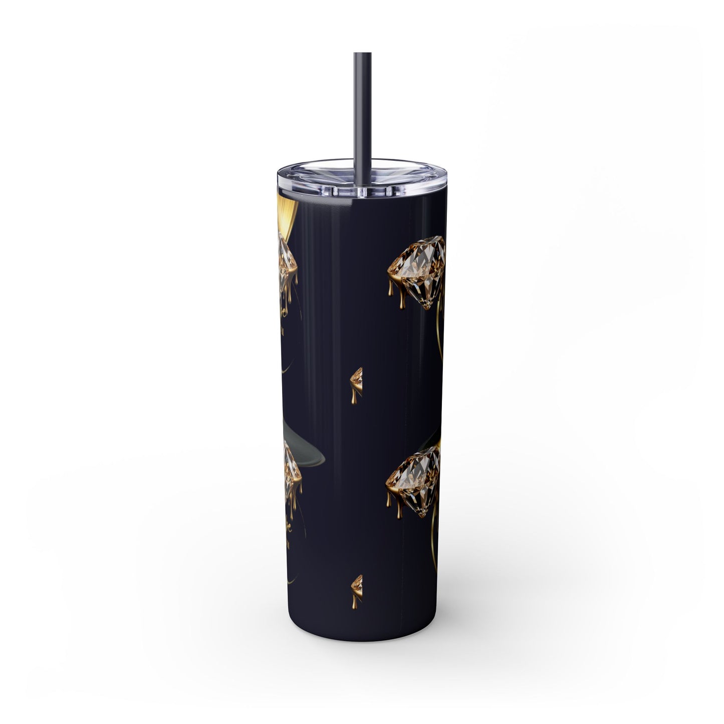 Carpe Diem Skinny Tumbler with Straw, 20oz