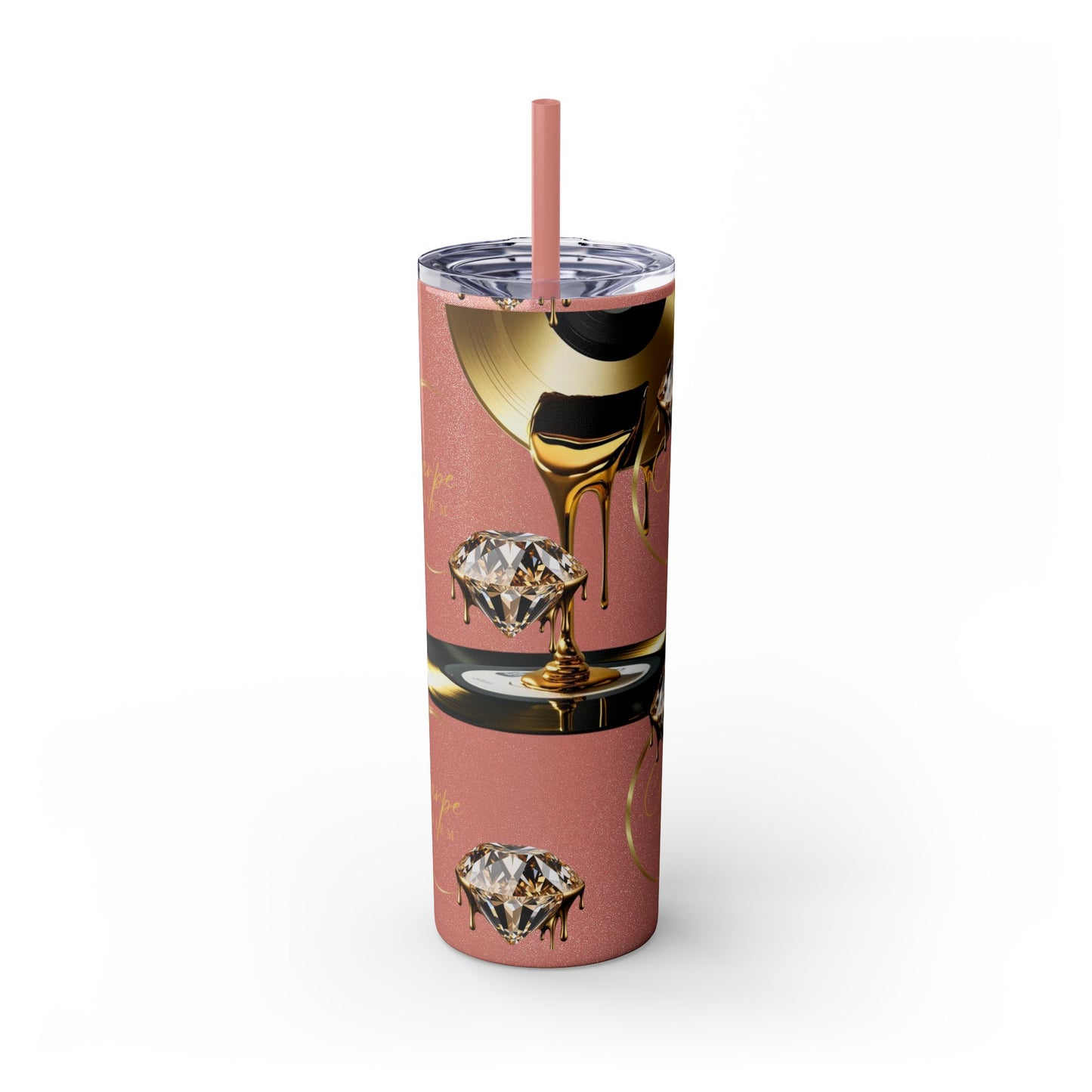 Carpe Diem Skinny Tumbler with Straw, 20oz