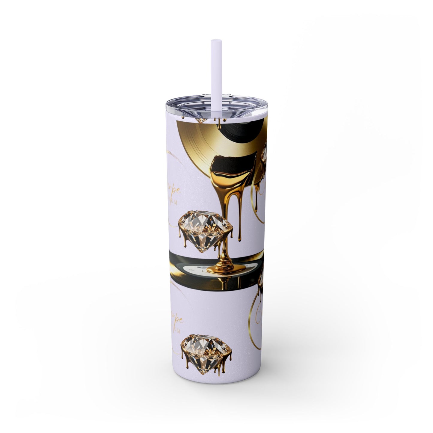 Carpe Diem Skinny Tumbler with Straw, 20oz