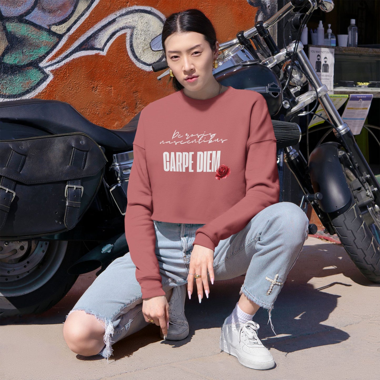Carpe Diem Women's Cropped Sweatshirt Mia's Collection