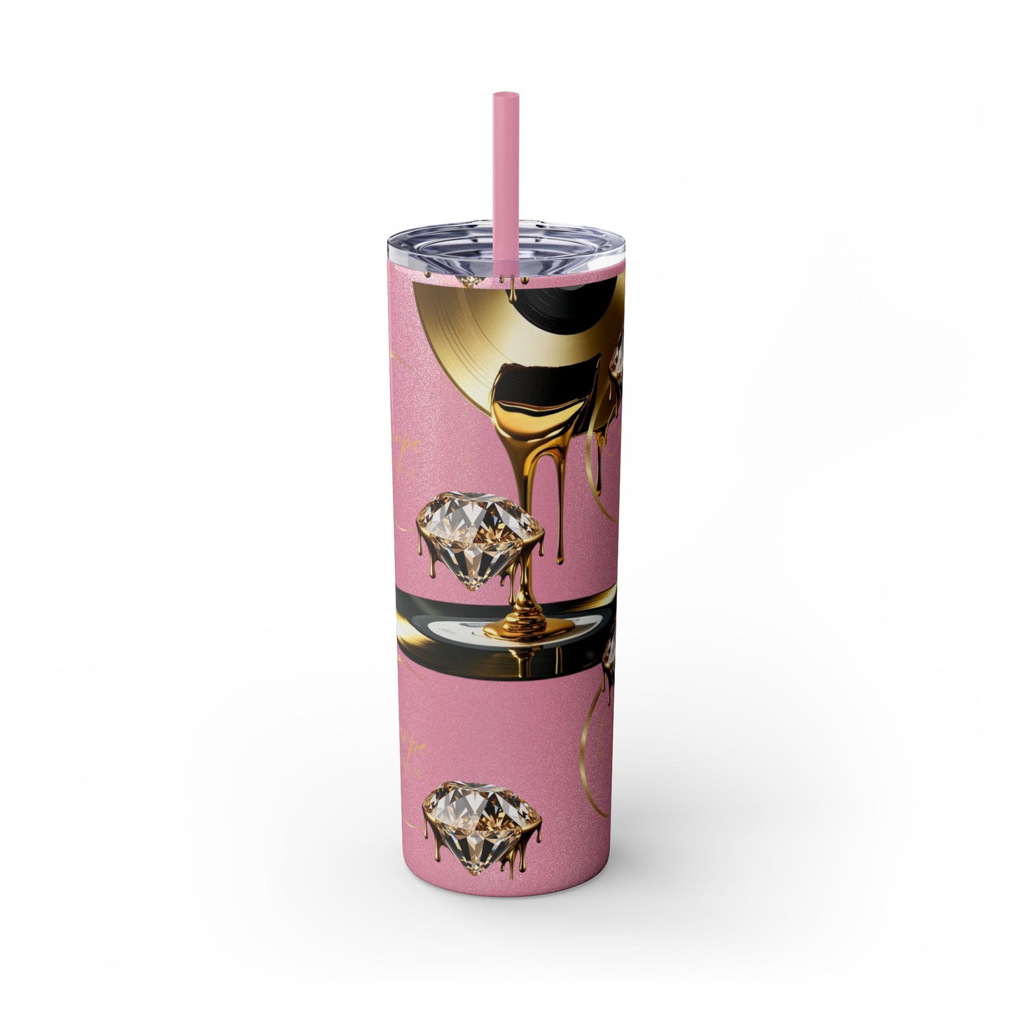 Carpe Diem Skinny Tumbler with Straw, 20oz