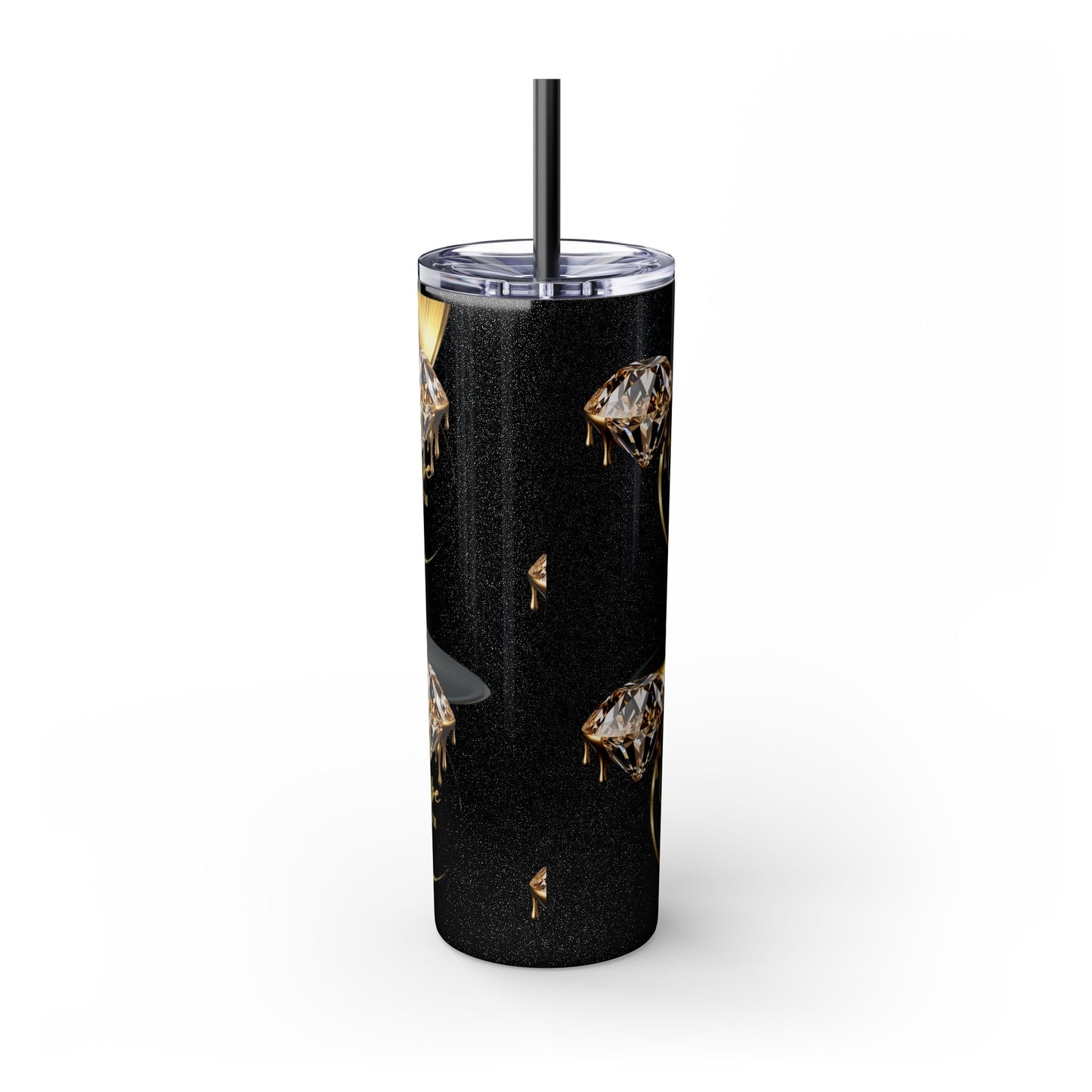 Carpe Diem Skinny Tumbler with Straw, 20oz